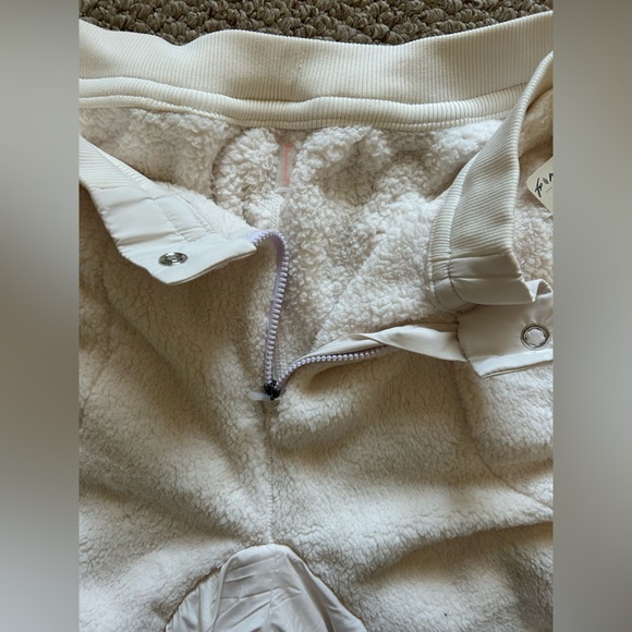 Free People NWT Sundown Fleece Joggers Wide Leg Pants FP Movement Ivory size XL - Picture 6 of 13